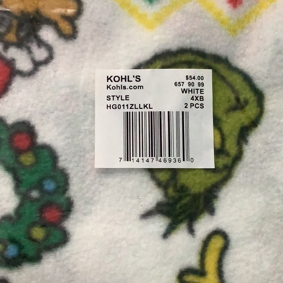 The Grinch - Jammies For Your Families - 4XB - New! - Picture 4 of 5